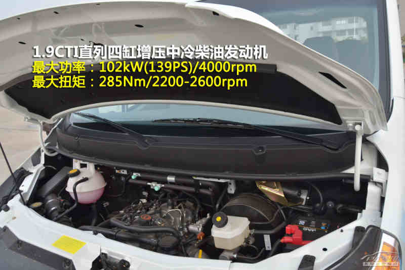 最大扭矩285nm/2200-2600rpm,匹配6速手动变速箱,虽然柴油发动机的